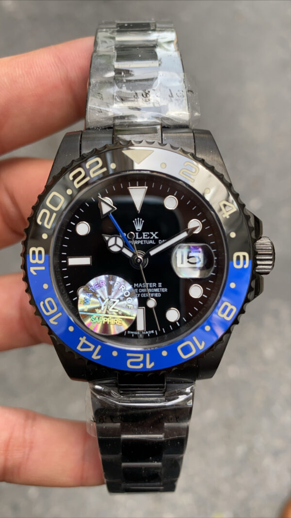 Rolex Batman Black PVD Gmt Master II 40 mm 126710 Replika Saat ROLG009