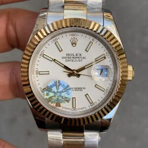 Rolex Datejust Oyster Beyaz Kadran 41 mm 126333 Silver Gold Replika Saat ROLDJ017