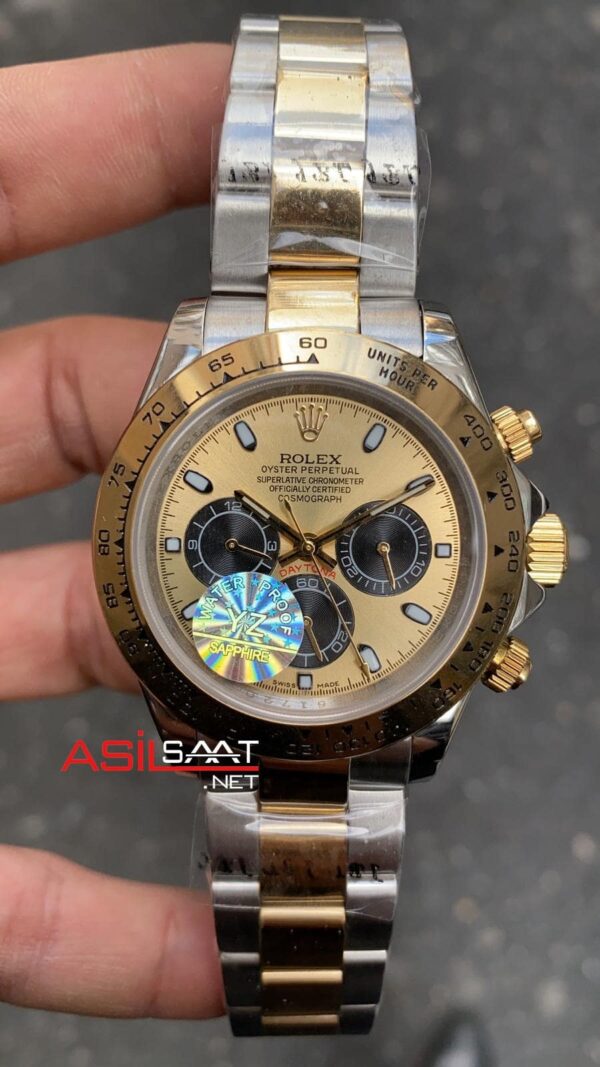 Rolex Daytona Cosmograph 40 mm 116503 Silver Gold Replika Saat ROLDA016