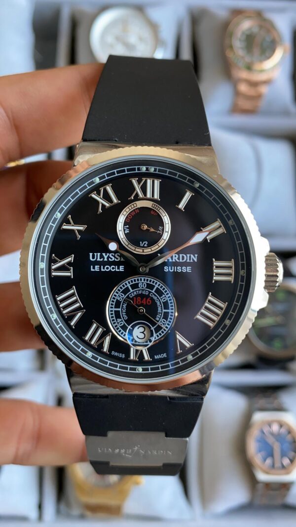 Ulysse Nardin Maxi Marine Chronometer 263 67 Le Locle Suisse Çelik Kasa Siyah Kadran