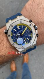Audemars Piguet Royal Oak Offshore Diver Chronograph Mavi Kadran 42 mm 26703ST Blue Replika Saat APOD021