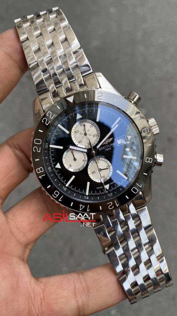 Breitling Chronoliner Siyah Y24310 Replika Saat