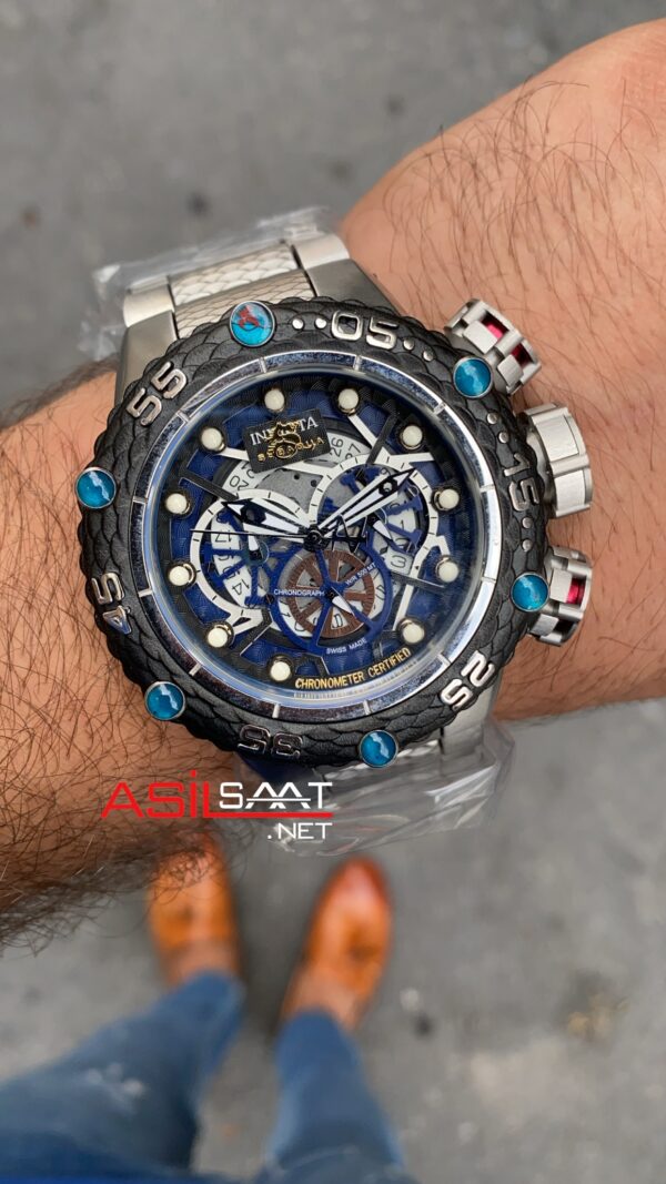 Invicta SubaQua Noma 6 Jason Taylor Siyah Kadran 52 mm 25300 Silver Black Replika Saat ISN001