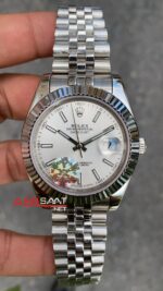 Rolex Datejust Jubilee Beyaz Kadran 41 mm 126334 White Silver Replika Saat ROLDJ003
