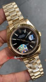 Rolex Datejust Jubilee Siyah Kadran 41 mm Gold Replika Saat ROLDJ032