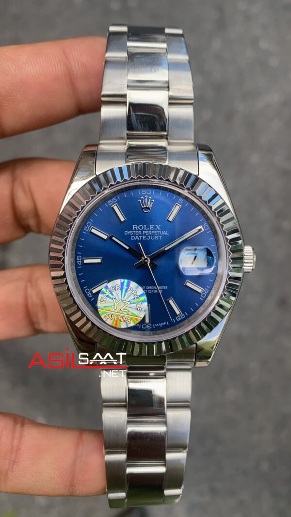 Rolex Datejust Oyster Perpetual Mavi Kadran 41 mm 126334 Blue Silver Replika Saat ROLDJ006