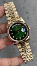 Rolex Day Date 128238 Yeşil Taşlı Kadran 36 mm Kadın Saati