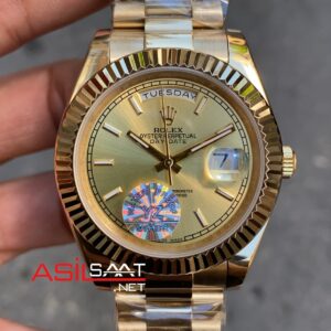 Rolex Day Date Champagne Dial 40 mm 218238 Gold Replika Saat ROLDD027