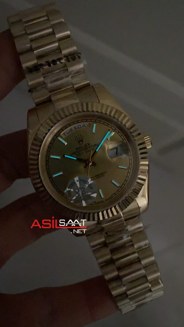 Rolex Day Date Champagne Dial 40 mm 218238 Gold Replika Saat ROLDD027