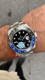 Rolex Gmt Master II 40 mm Batman 126710BLNR Silver Replika Saat ROLG008