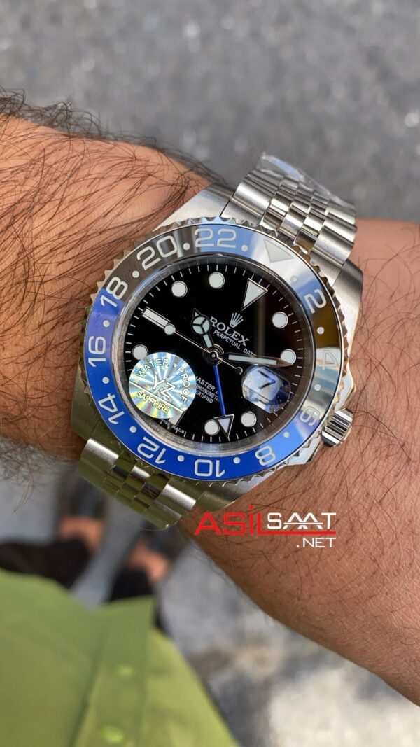 Rolex Jubilee Batman Gmt Master II 40 mm 126710 Silver Replika Saat ROLG007