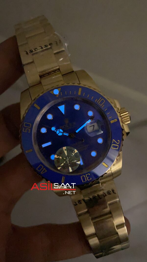 Rolex Submariner Date Mavi Kadran 126618LB Blue Dial Gold Oyster 41 mm Replika Saat