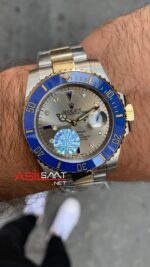 Rolex Submariner Serti 41 mm 16613 Two Tone Replika Saat ROLS009