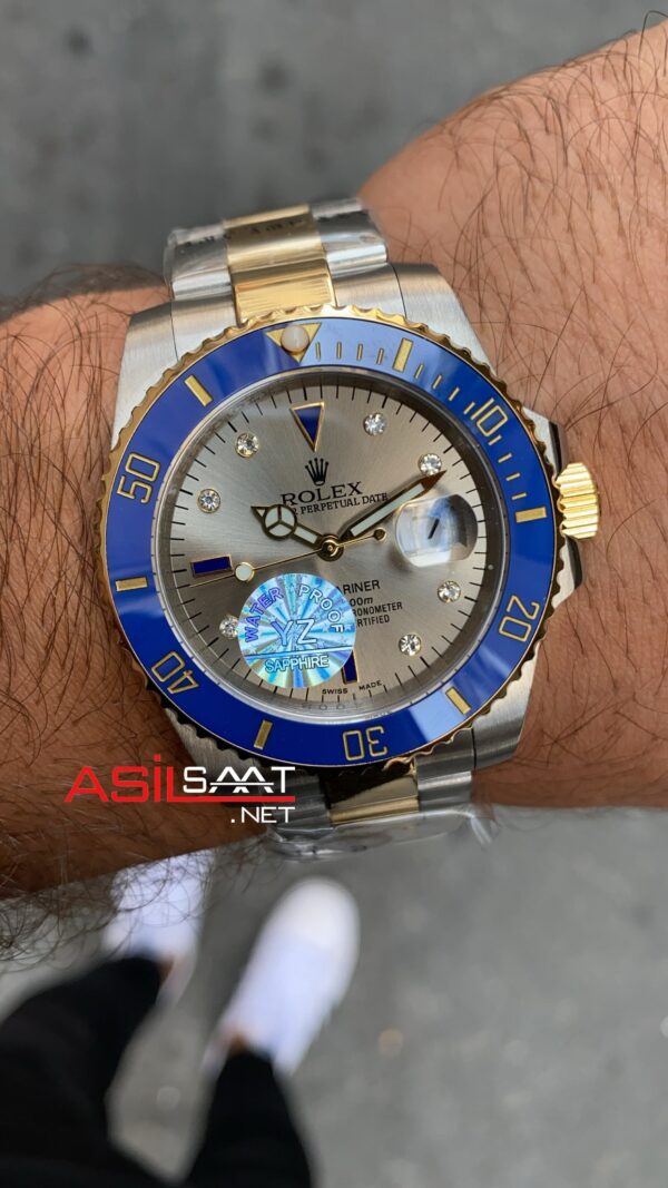 Rolex Submariner Serti 41 mm 16613 Two Tone Replika Saat ROLS009