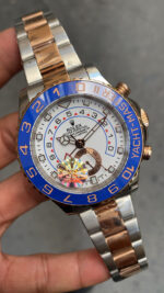 Rolex Yacht Master II 44 mm Everose 116681 White Silver Rose Gold Replika Saat ROLYM003