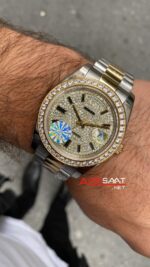 Rolex Day Date Dial Diamond 40 mm 228239 Two Tone Replika Saat ROLDD058