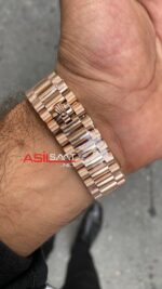 Rolex Day-Date President Yeşil Kadran 40 mm 228235 Olive Green Rose Gold Replika Saat ROLDD034