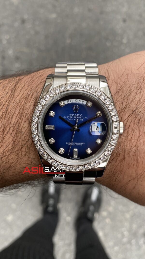 Rolex Day Date Taşlı Mavi 128239 Blue Diamond