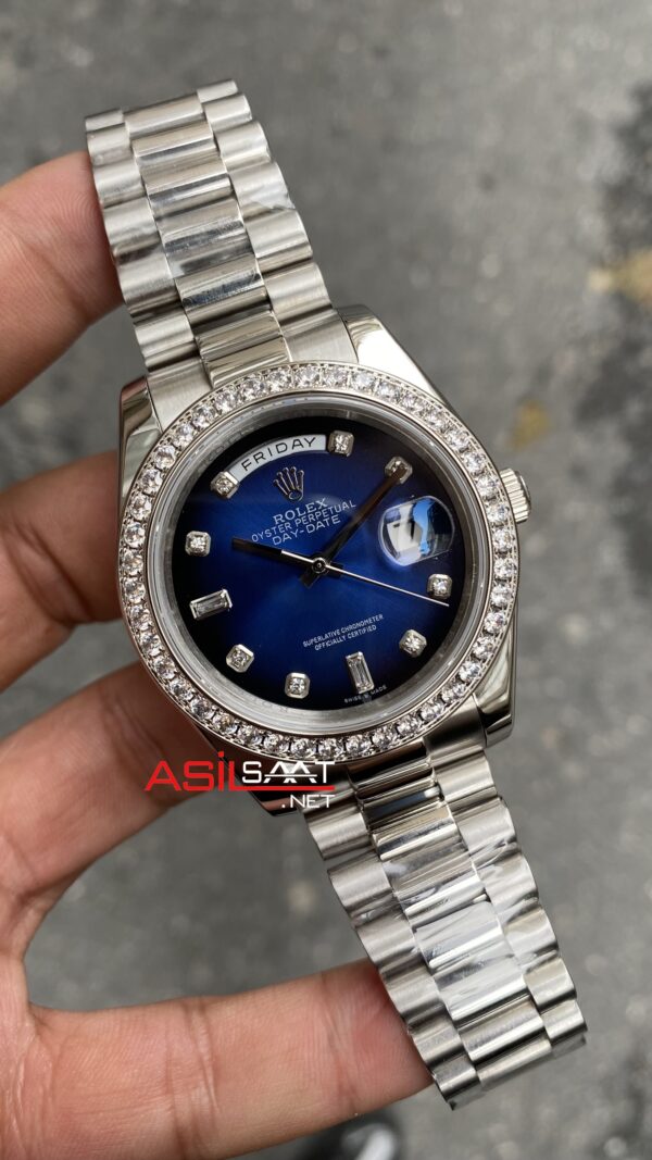 Rolex Day Date Taşlı Mavi 128239 Blue Diamond