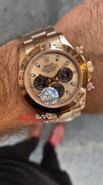 Rolex Daytona Sundust 40 mm 116505 Rose Gold Replika Saat ROLDA024