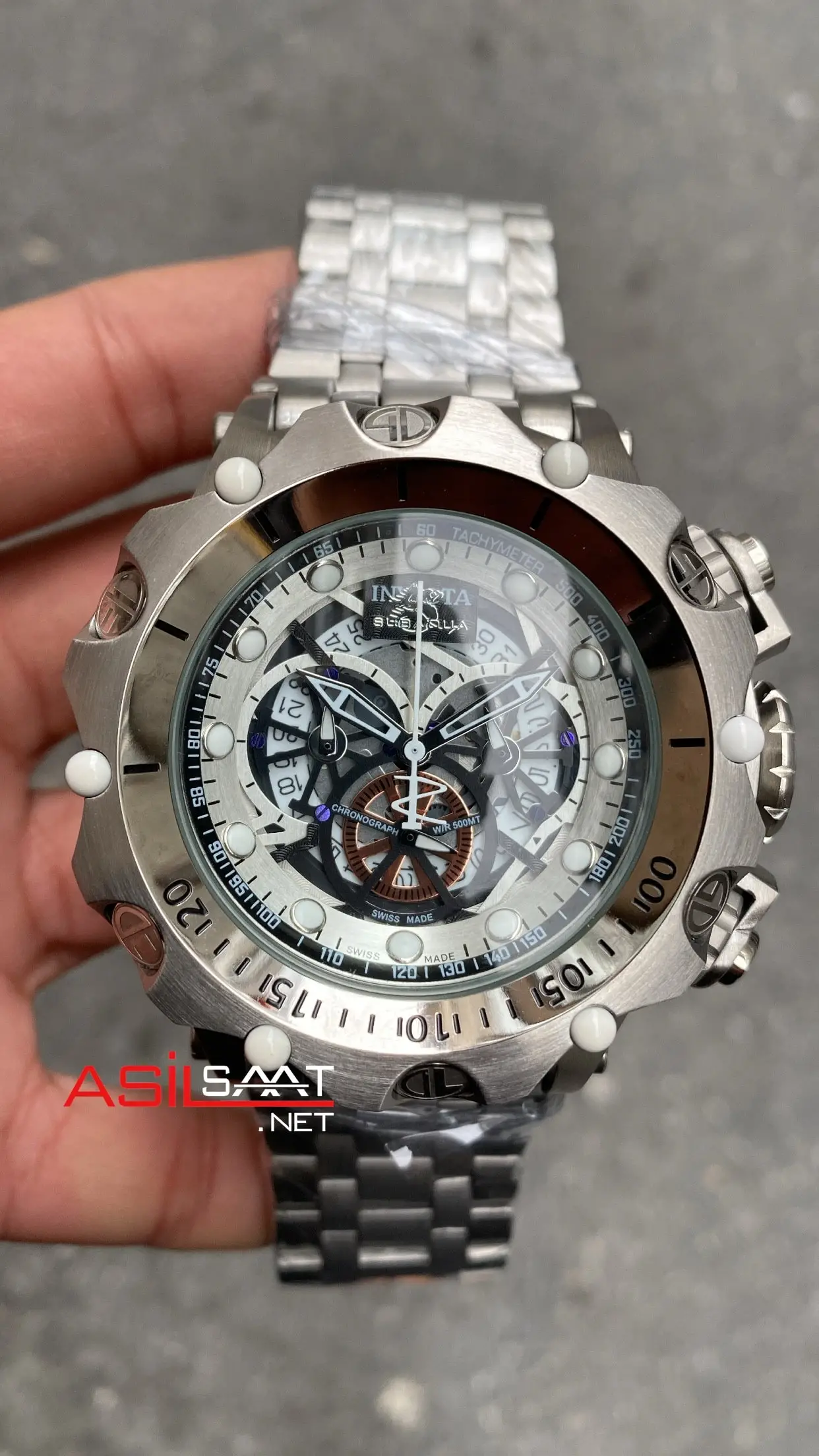 Invicta Hybrid Venom Beyaz Kadran 52 mm 16802 Silver Replika Saat IHV002