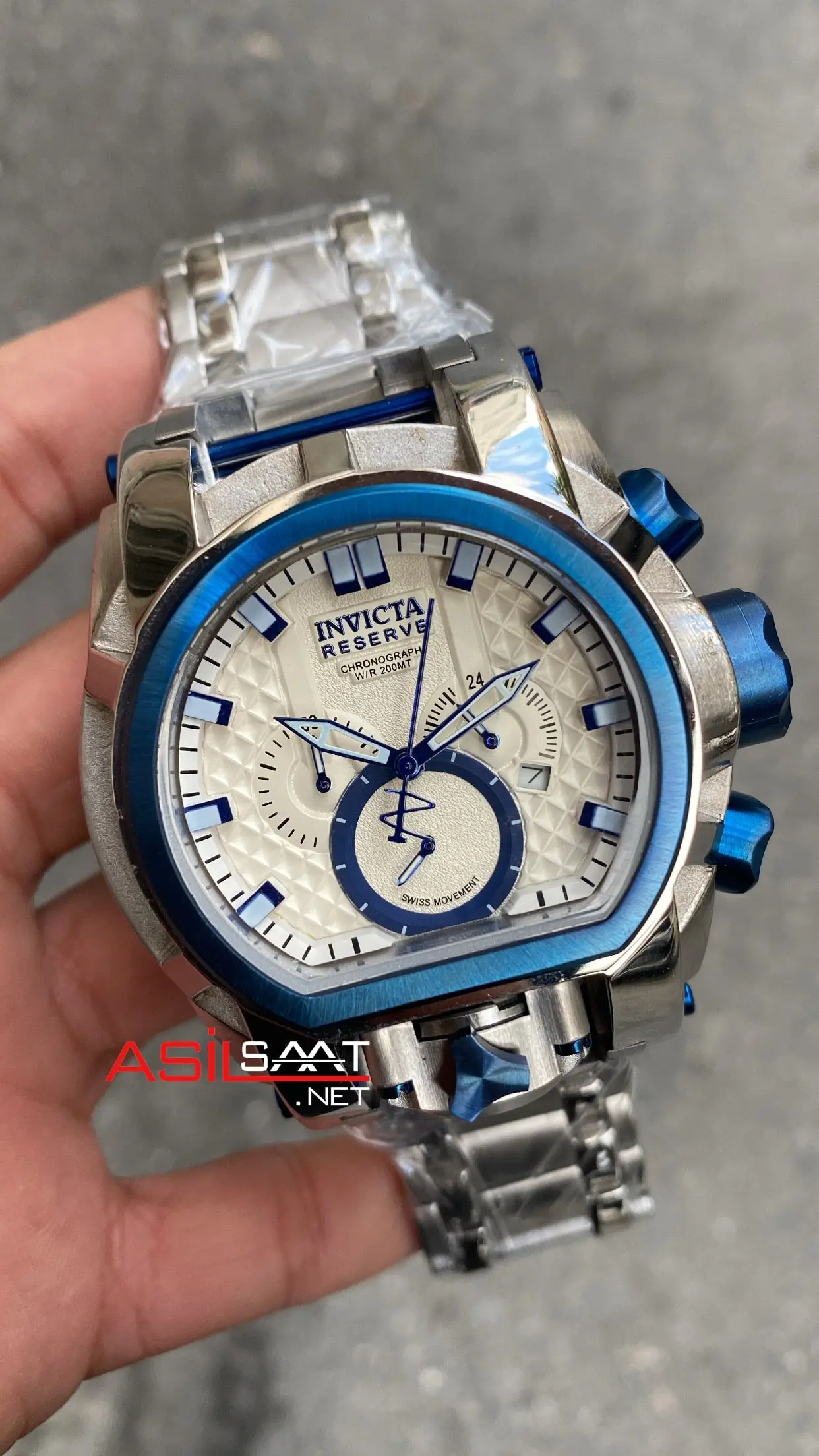 Invicta Magnum Reserve Zeus Bolt Beyaz Kadran 52 mm 20112 Blue Replika Saat IMA002