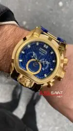 Invicta Magnum Reserve Bolt Zeus Mavi Kadran 52 mm 25608 Gold Blue Replika Saat IMA018