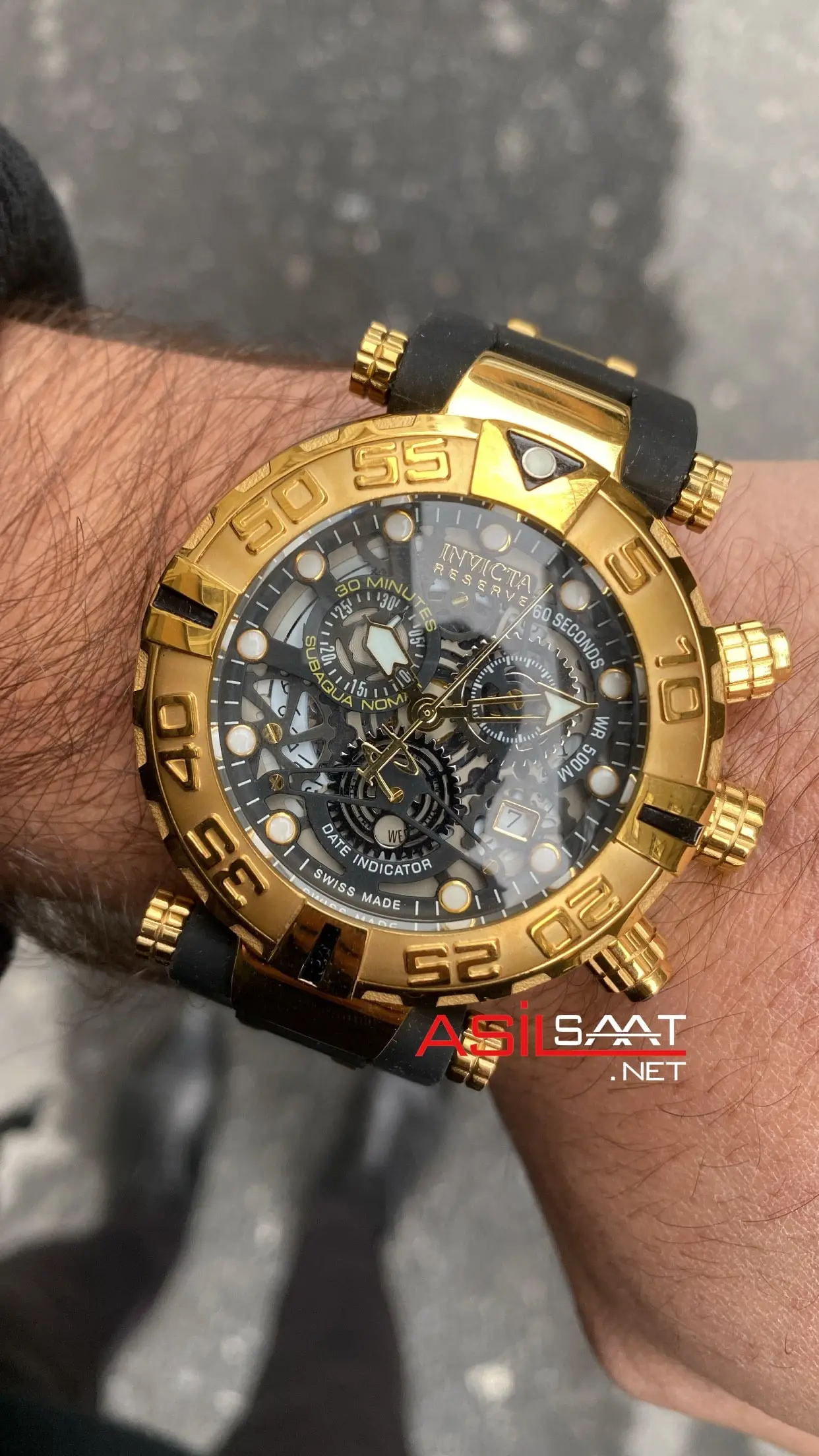 Invicta SubaQua Noma 1 Siyah Kadran 50 mm 18999 Gold Replika Saat ISU005