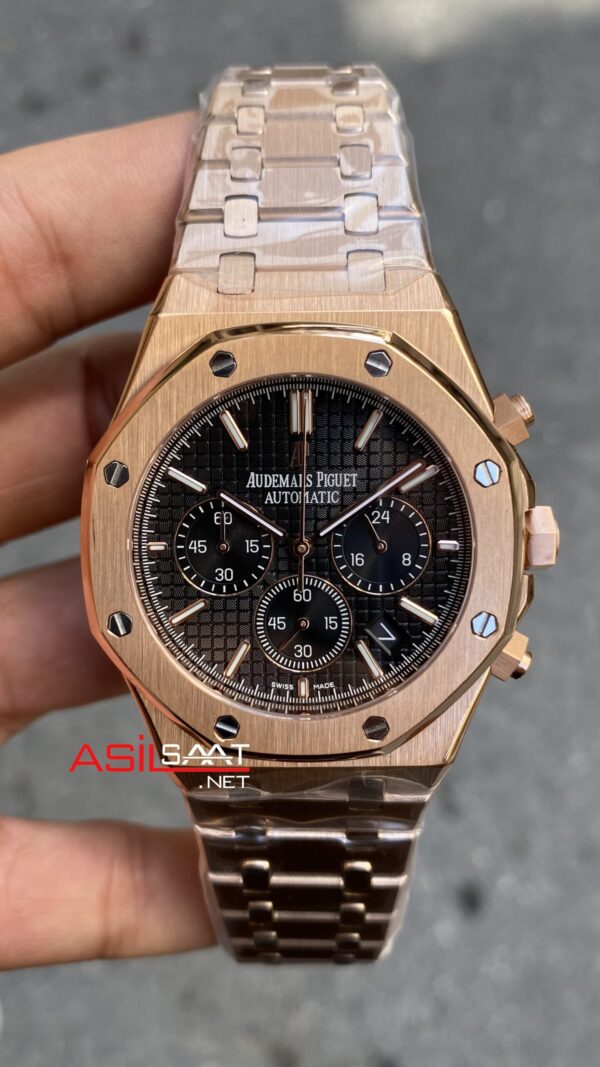 Audemars Piguet Royal Oak Chronograph 26240OR Siyah Rose Replika Saat