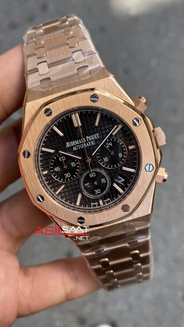 Audemars Piguet Royal Oak Chronograph 26240OR Siyah Rose Replika Saat