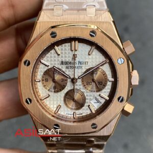 Audemars Piguet Royal Oak Chronograph 26315OR Beyaz 41 mm Rose Replika Saat