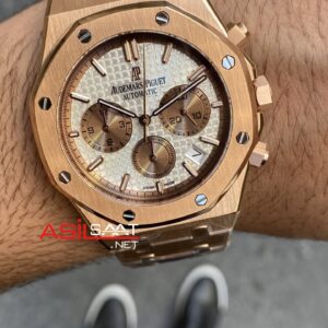 Audemars Piguet Royal Oak Chronograph 26315OR Beyaz 41 mm Rose Replika Saat