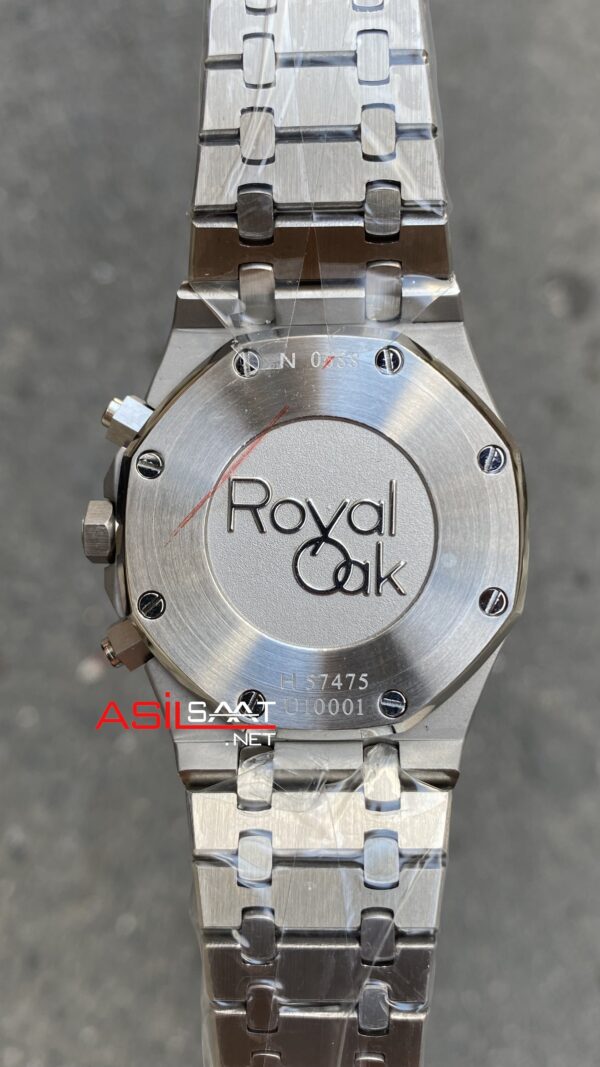 Audemars Piguet Royal Oak Gri Kadran Chronograph 41 mm 26331IP Silver Replika Saat APR008