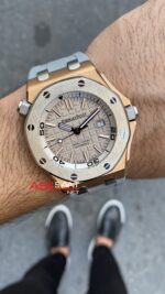 Audemars Piguet Royal Oak Offshore Diver Japan Limited Edition Gri Kadran 42 mm 15711OI Rosegold Replika Saat APOD004