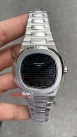 Patek Philippe Nautilus 40 th Year Anniversary Siyah Kadran 40 mm 5711 Silver Replika Saat PPNA018
