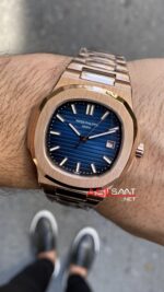 Patek Philippe Nautilus Mavi Kadran 40 mm 5711 Rosegold Replika PPNA010