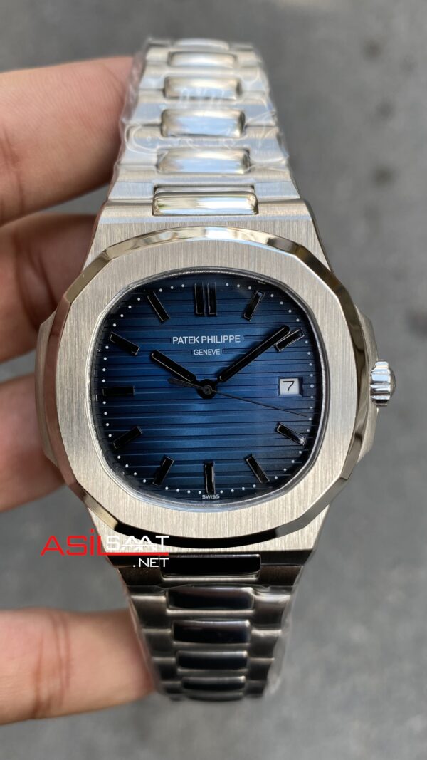 Patek Philippe Nautilus 40 th Year Anniversary Mavi Kadran 40 mm 5711 Silver Replika Saat PPNA019