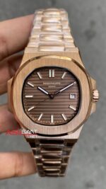 Patek Philippe Nautilus Chocolate Kadran Kahverengi 40 mm 5711 Rosegold Replika Saat PPNA011