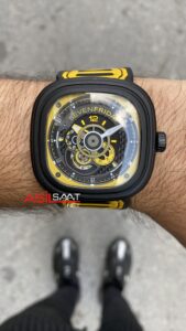 SevenFriday Racing Team Yellow P Series 47 mm SF-P3B/03 Black Yellow Replika Saat SFP009