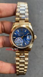 Rolex Datejust 31 mm Gold Mavi Kadın Saati 178248 President Blue İndex Dial Lady Replika Saat