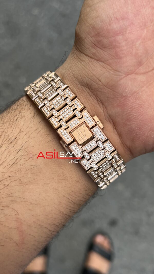 Audemars Piguet Royal Oak Double Balance Skeleton Diamond 41 mm Rose 15407OR Replika Saat