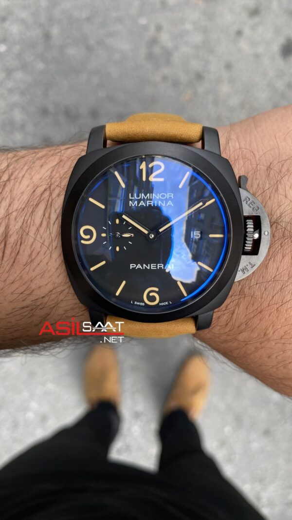 Panerai Luminor Marina PVD Siyah Kahverengi 46 mm Replika Saat